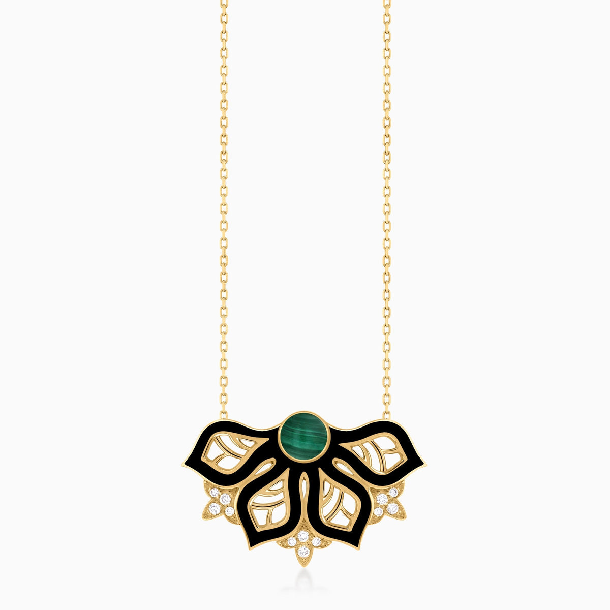 AURA Rise Necklace Small#Gold_Yellow Gold