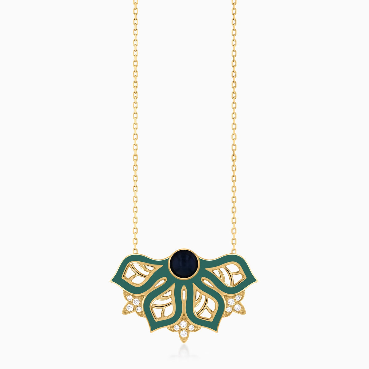 AURA Rise Necklace Small#Gold_Yellow Gold