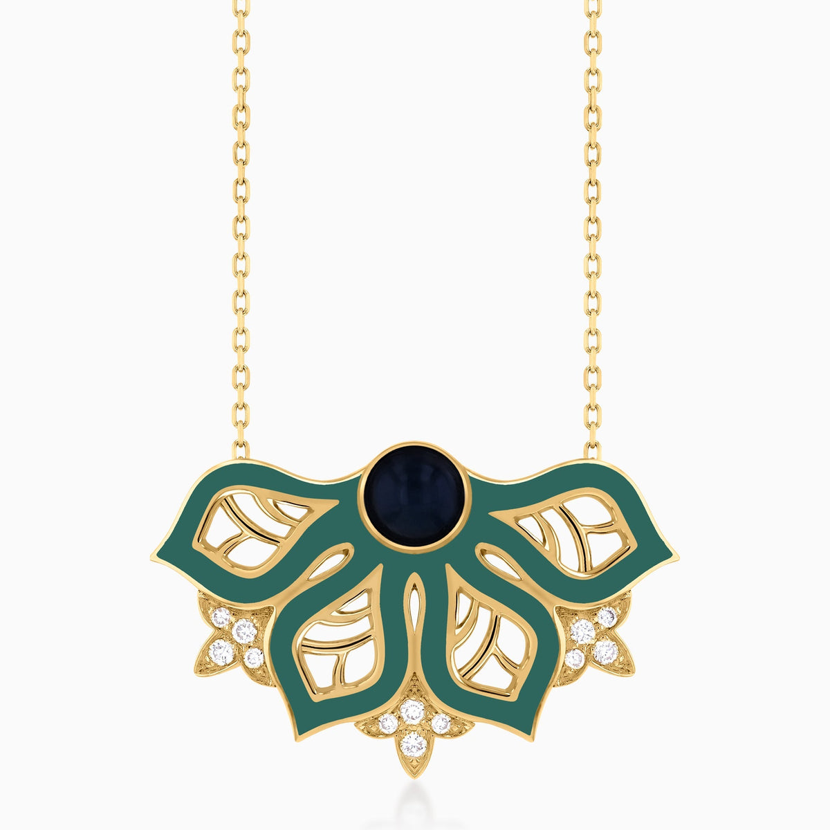 AURA Rise Necklace Small#Gold_Yellow Gold