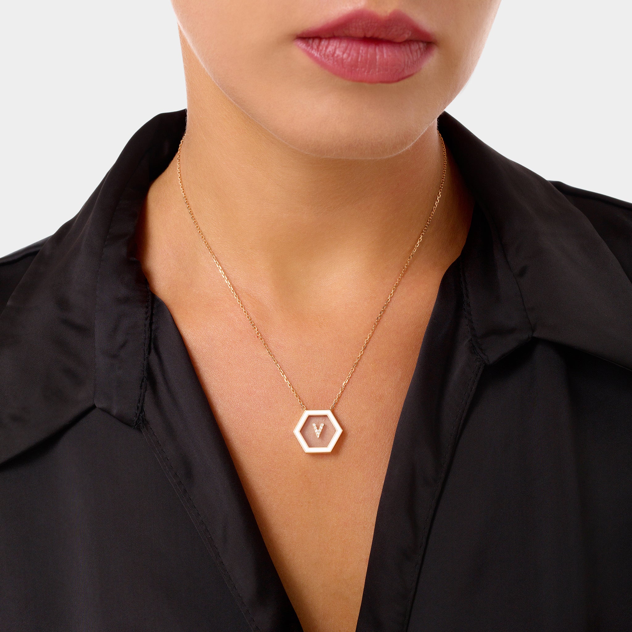 HEXA Letter V Necklace
