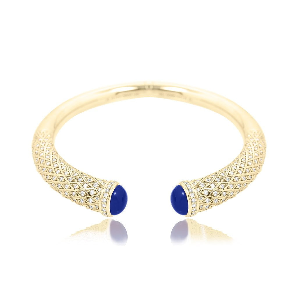Al Noor Harmony Bangle in Lapis Lazuli - Misk Dubai,Bangles, al-noor-harmony-bangle-in-lapis, , Misk Dubai,  Misk, Misk Jewellery, Misk Jewelry, Gold, Emirati Gold, Emirati Design, Jewelry Emirati, Saudi Jewelry, Gold Saudi Arabia, Dubai, Abu Dhabi, Saudi Arabia, KSA, UAE, United Arab Emirates, 18kt, مجوهرات , مجوهرات مسك, مجوهرات اماراتية , دهب , سعودية ذهب