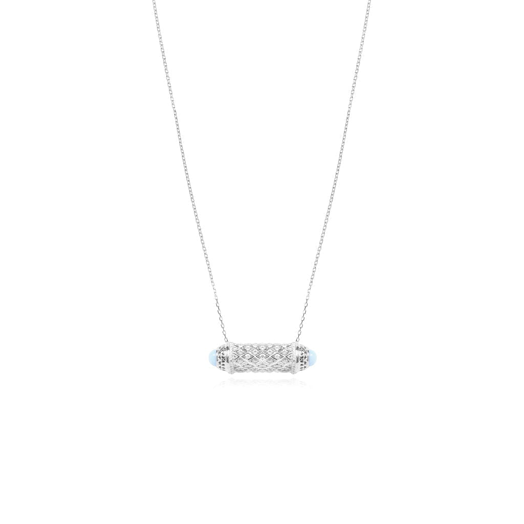 Al Noor Harmony Mini Pendant in Turquoise - Misk Dubai,Necklaces, al-noor-harmony-mini-pendant-in-turquoise, , Misk Dubai,  Misk, Misk Jewellery, Misk Jewelry, Gold, Emirati Gold, Emirati Design, Jewelry Emirati, Saudi Jewelry, Gold Saudi Arabia, Dubai, Abu Dhabi, Saudi Arabia, KSA, UAE, United Arab Emirates, 18kt, مجوهرات , مجوهرات مسك, مجوهرات اماراتية , دهب , سعودية ذهب