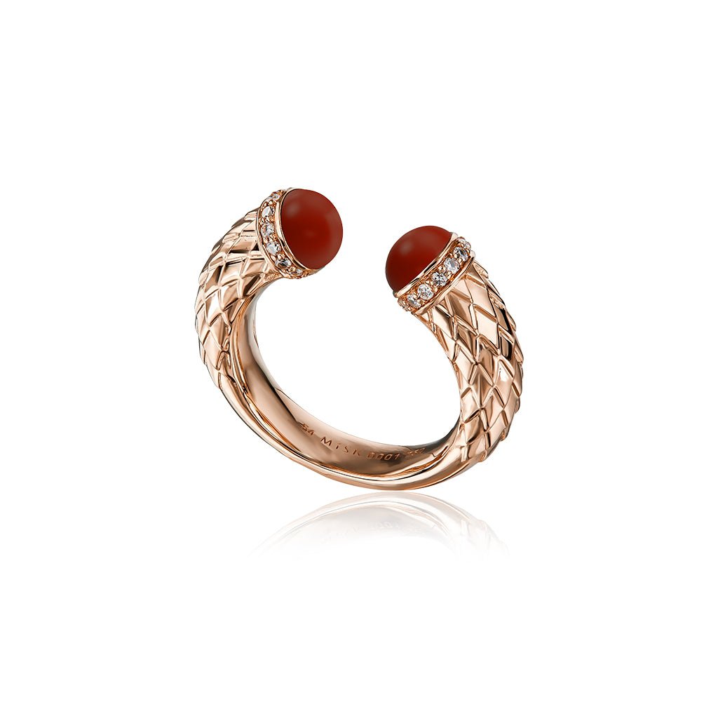 Harmony Open Ring Agate Border Diamond