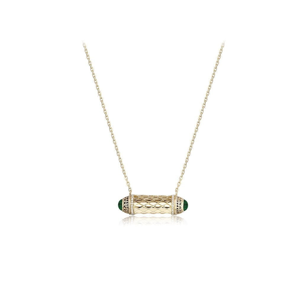 Al Noor Harmony Mini Pendant in Malachite - Misk Dubai,Necklaces, al-noor-harmony-mini-pendant-in-malachite-1, , Misk Dubai,  Misk, Misk Jewellery, Misk Jewelry, Gold, Emirati Gold, Emirati Design, Jewelry Emirati, Saudi Jewelry, Gold Saudi Arabia, Dubai, Abu Dhabi, Saudi Arabia, KSA, UAE, United Arab Emirates, 18kt, مجوهرات , مجوهرات مسك, مجوهرات اماراتية , دهب , سعودية ذهب
