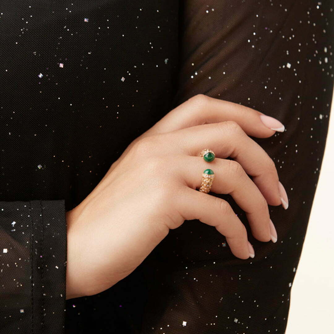 Harmony Open Lapis Lazuli Ring Full Diamond