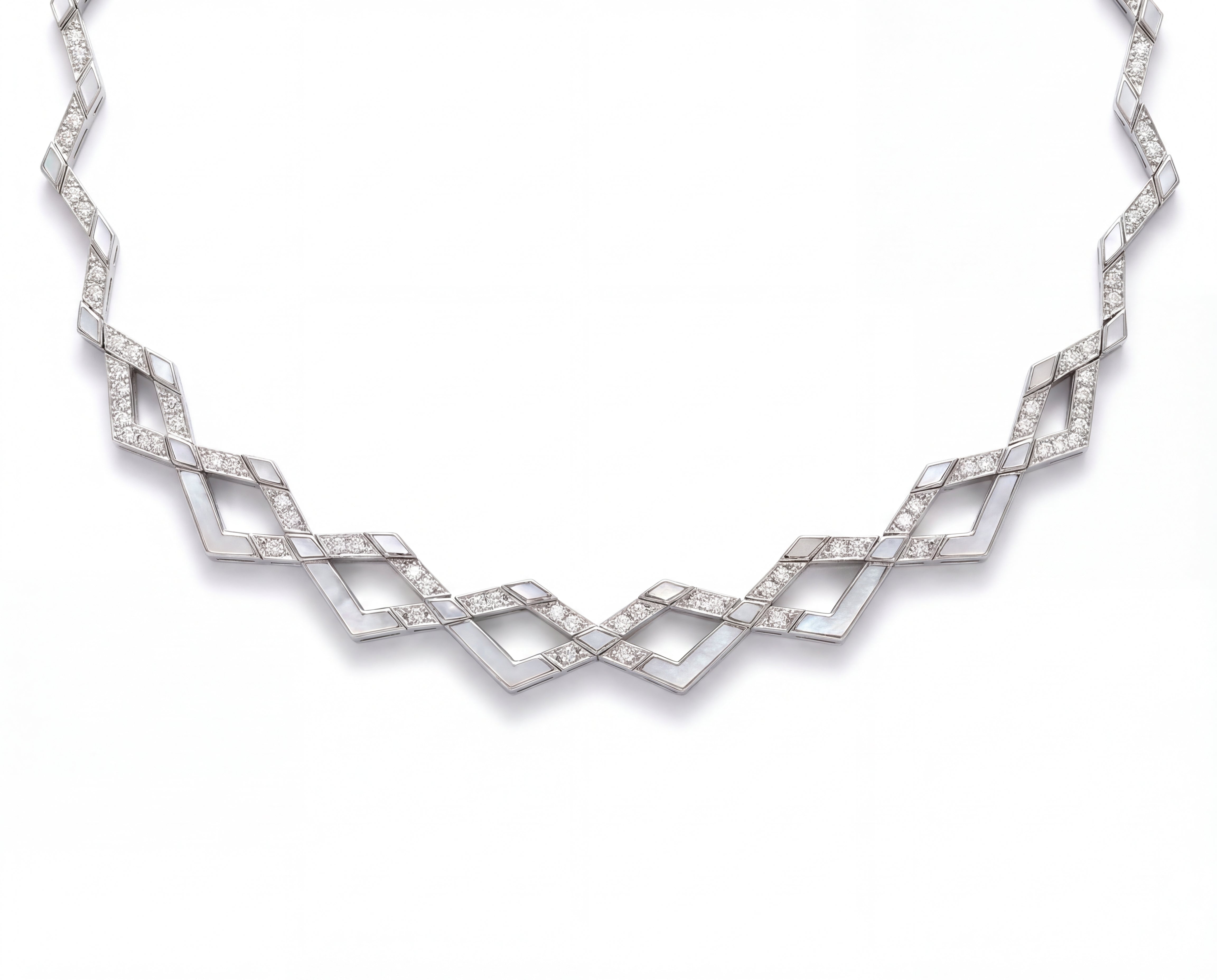 Eternity Noor Mother of Pearl Necklace- White Gold