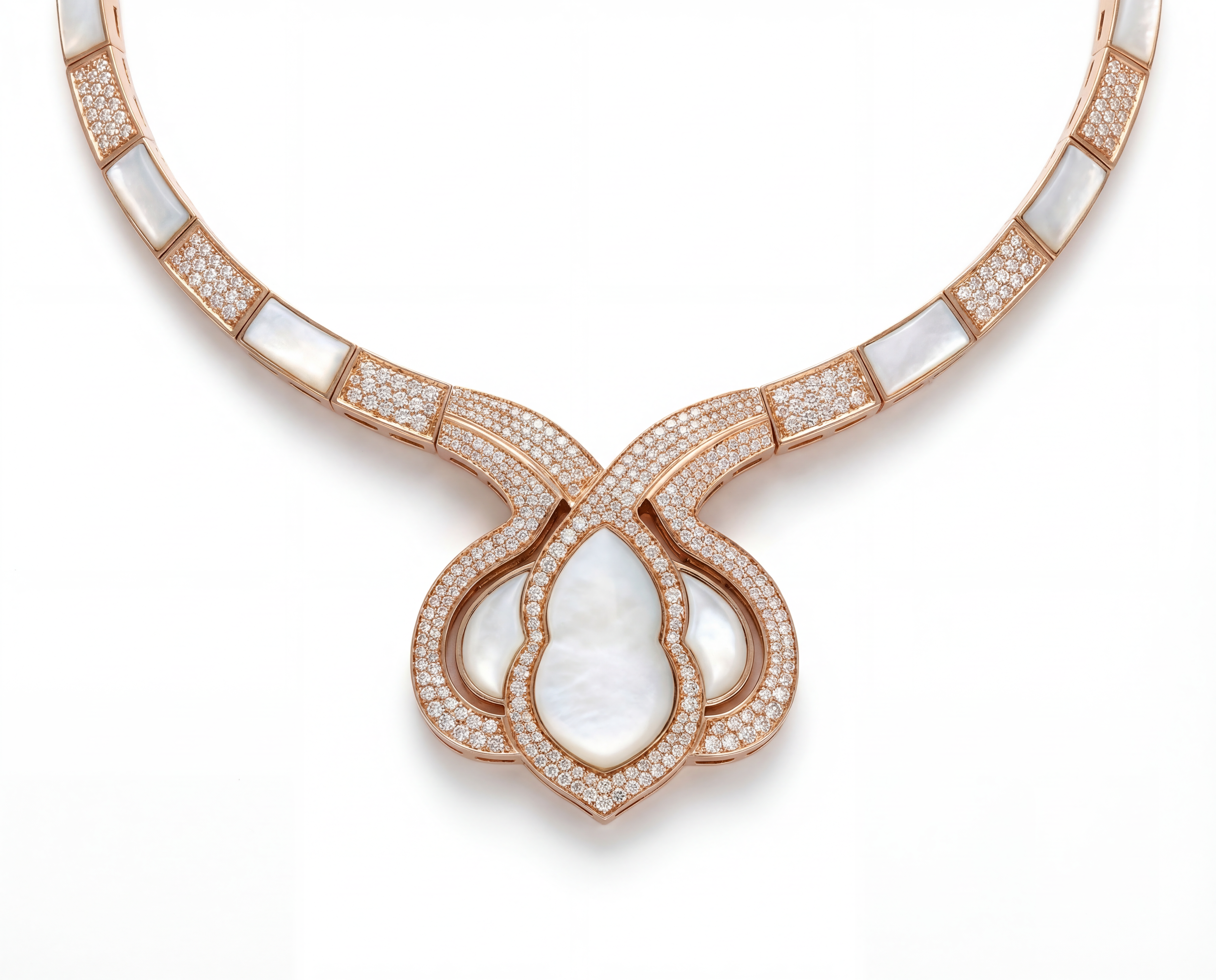 Al Fajr Necklace – Rose Gold & Mother of Pearl