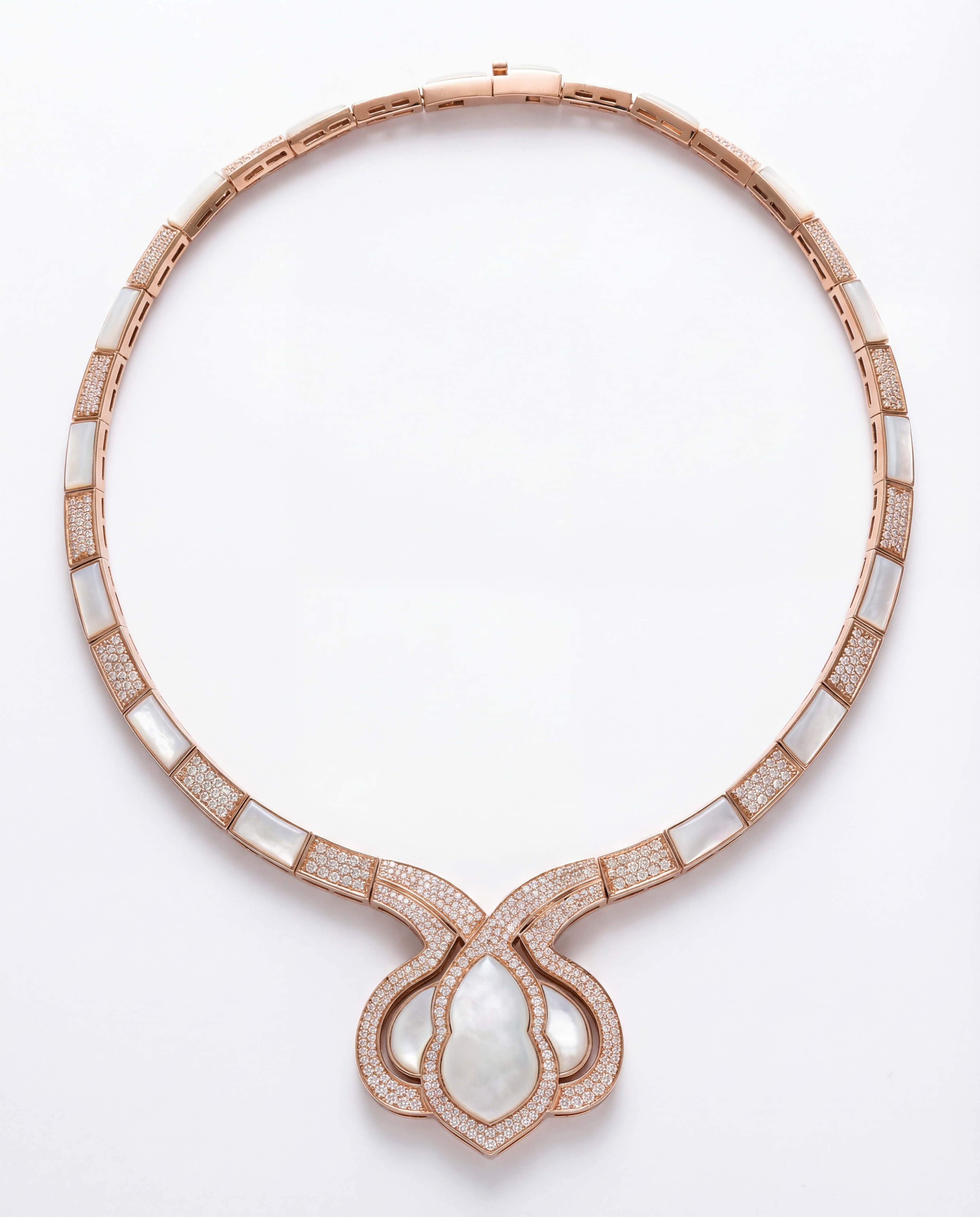 Al Fajr Necklace – Rose Gold & Mother of Pearl