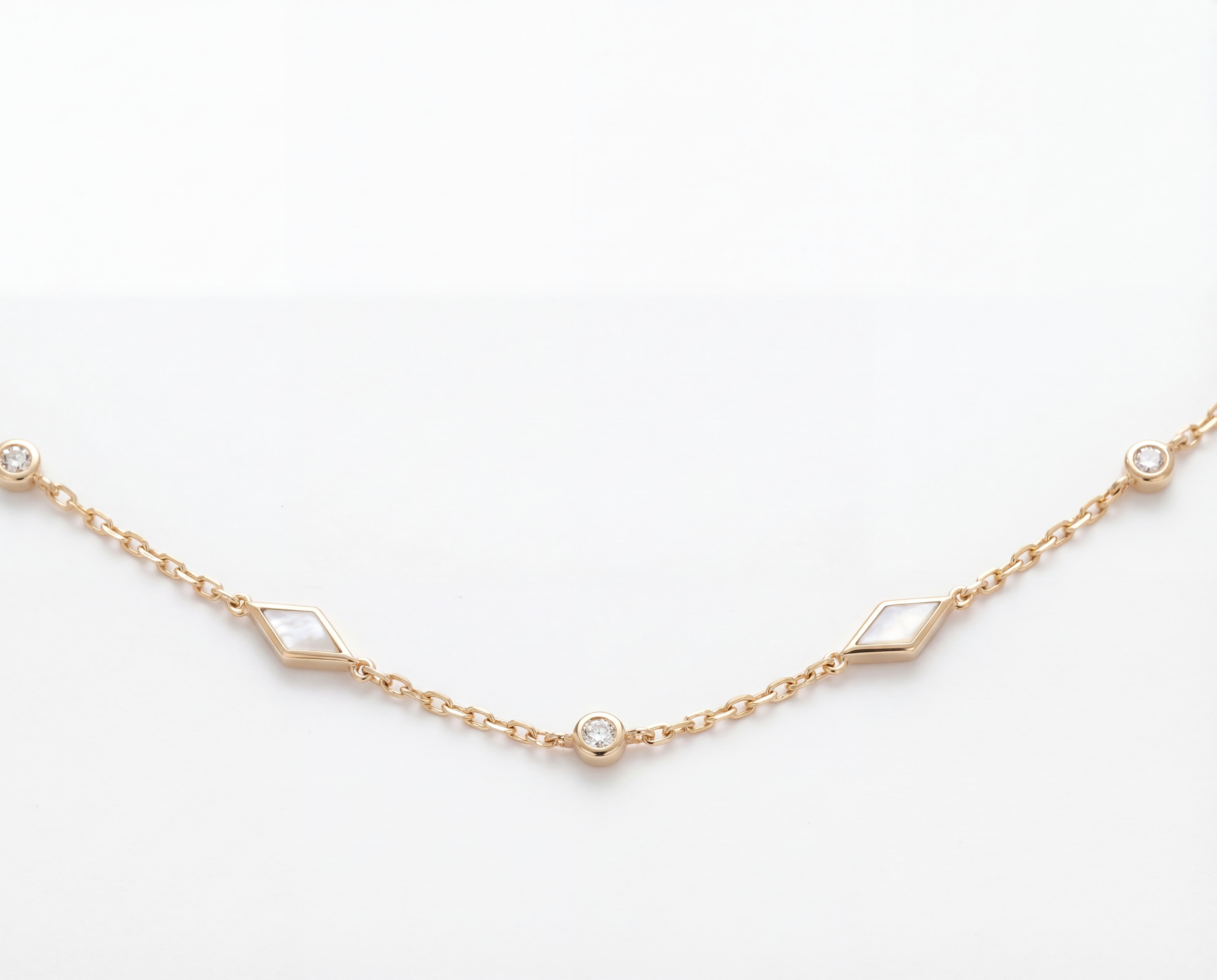 Eternity Mother of Pearl Necklace – White Gold