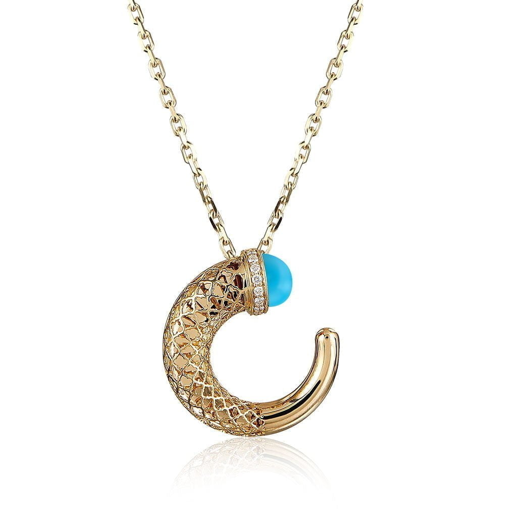 Hilal Large Pendant in Turquoise
