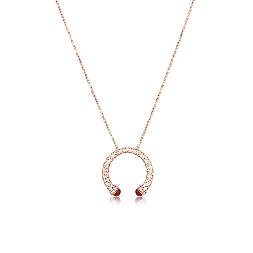 Al Noor Lace Hoop Pendant in Agate - Misk Dubai,Necklaces, al-noor-lace-hoop-pendant-in-agate, , Misk Dubai,  Misk, Misk Jewellery, Misk Jewelry, Gold, Emirati Gold, Emirati Design, Jewelry Emirati, Saudi Jewelry, Gold Saudi Arabia, Dubai, Abu Dhabi, Saudi Arabia, KSA, UAE, United Arab Emirates, 18kt, مجوهرات , مجوهرات مسك, مجوهرات اماراتية , دهب , سعودية ذهب