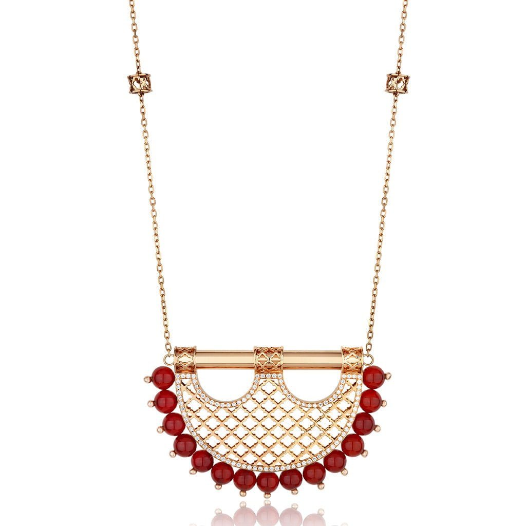 Heritage Pearl Large Pendant Border Diamond — Agate#Stone_Agate
