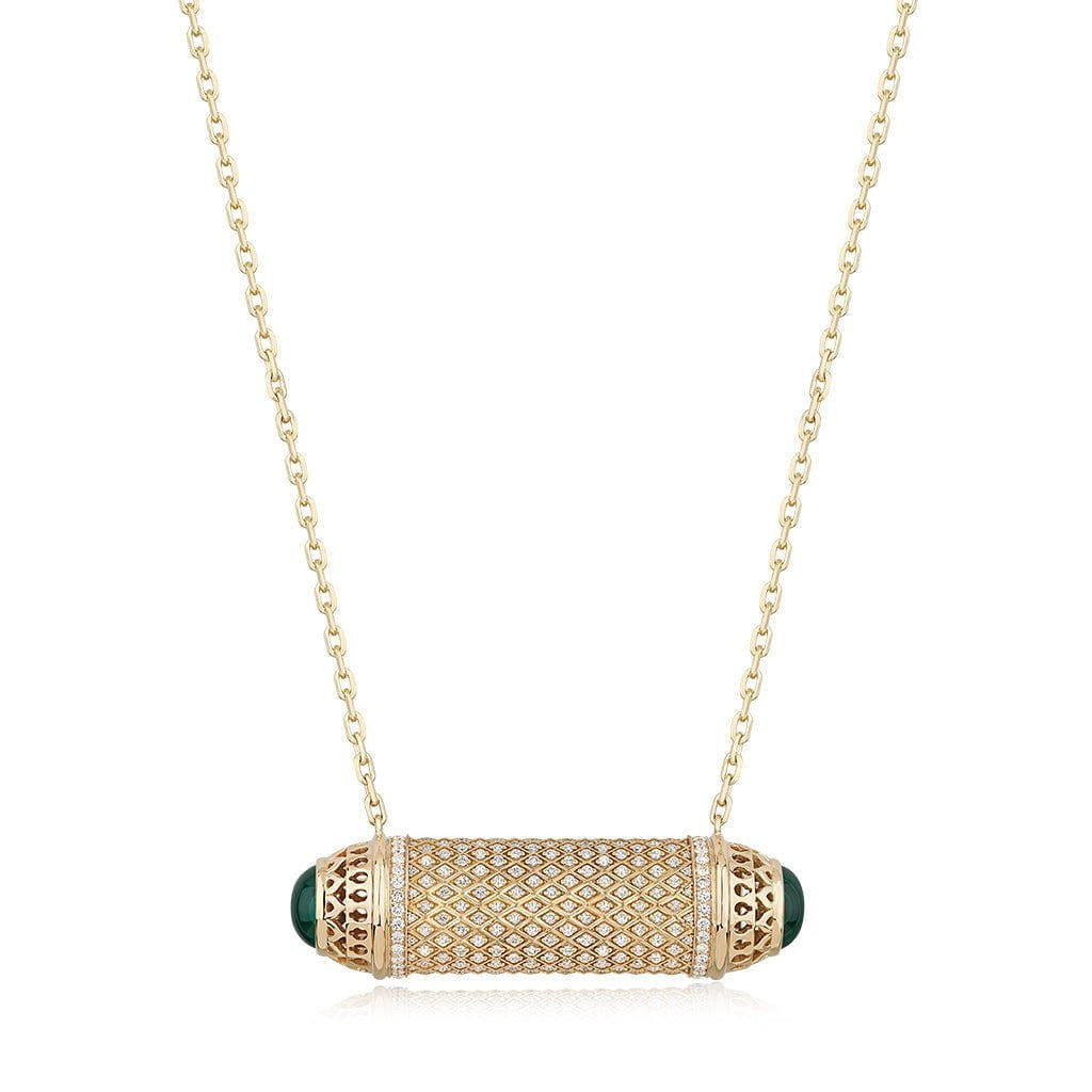 Al Noor Harmony Large Malachite Pendant - Misk Dubai,Necklaces, al-noor-harmony-large-malachite-pendant, , Misk Dubai,  Misk, Misk Jewellery, Misk Jewelry, Gold, Emirati Gold, Emirati Design, Jewelry Emirati, Saudi Jewelry, Gold Saudi Arabia, Dubai, Abu Dhabi, Saudi Arabia, KSA, UAE, United Arab Emirates, 18kt, مجوهرات , مجوهرات مسك, مجوهرات اماراتية , دهب , سعودية ذهب