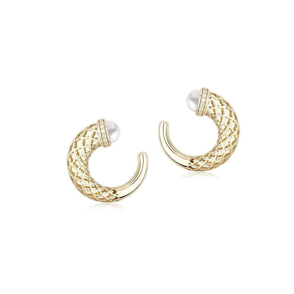 Hilal Earrings in Pearl