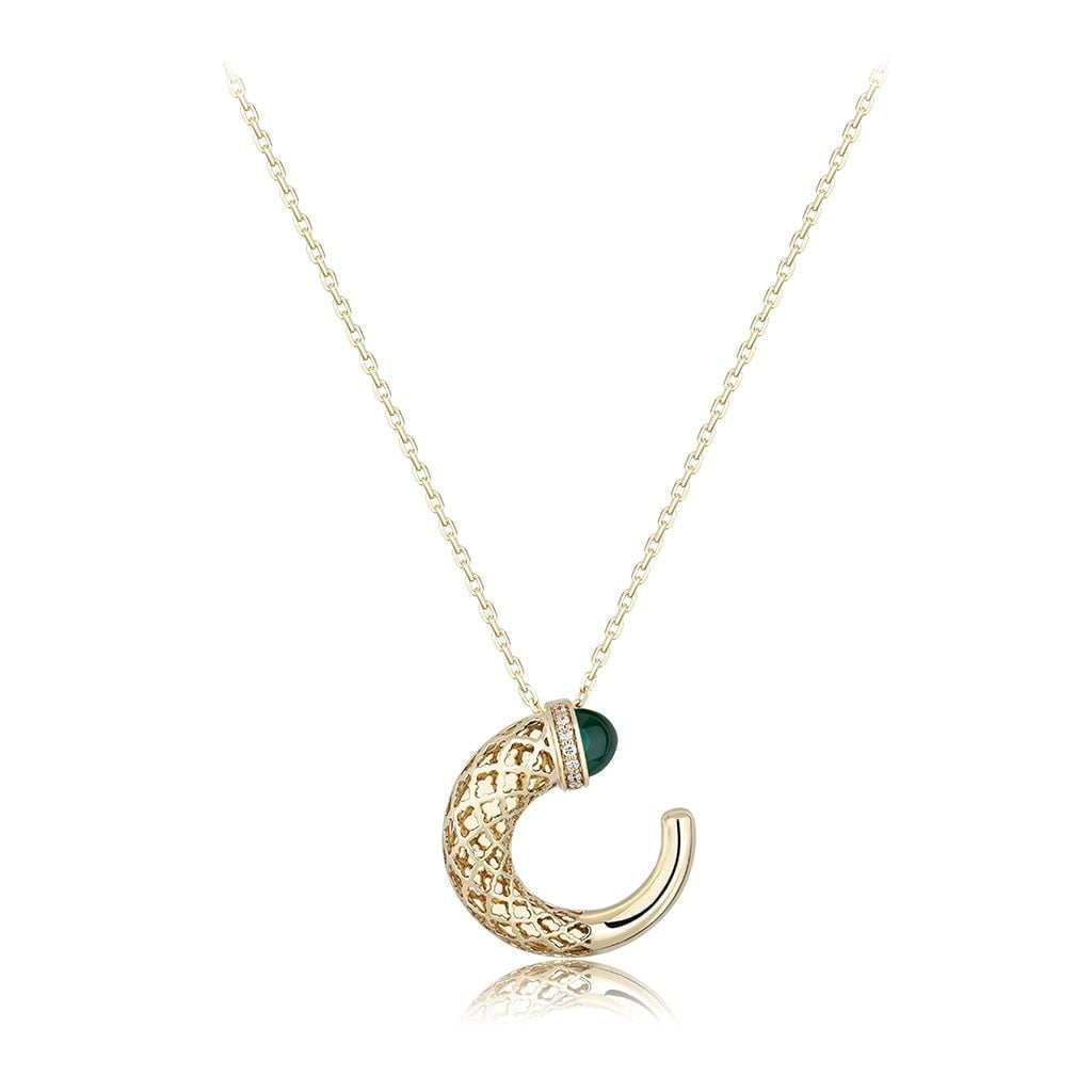 Hilal Pendant in Malachite