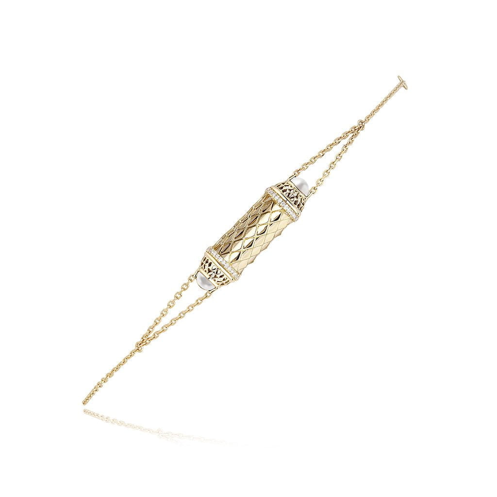 Al Noor Harmony Bracelet in Pearl - Misk Dubai,Bangles, al-noor-harmony-bracelet-in-pearl-1, , Misk Dubai,  Misk, Misk Jewellery, Misk Jewelry, Gold, Emirati Gold, Emirati Design, Jewelry Emirati, Saudi Jewelry, Gold Saudi Arabia, Dubai, Abu Dhabi, Saudi Arabia, KSA, UAE, United Arab Emirates, 18kt, مجوهرات , مجوهرات مسك, مجوهرات اماراتية , دهب , سعودية ذهب