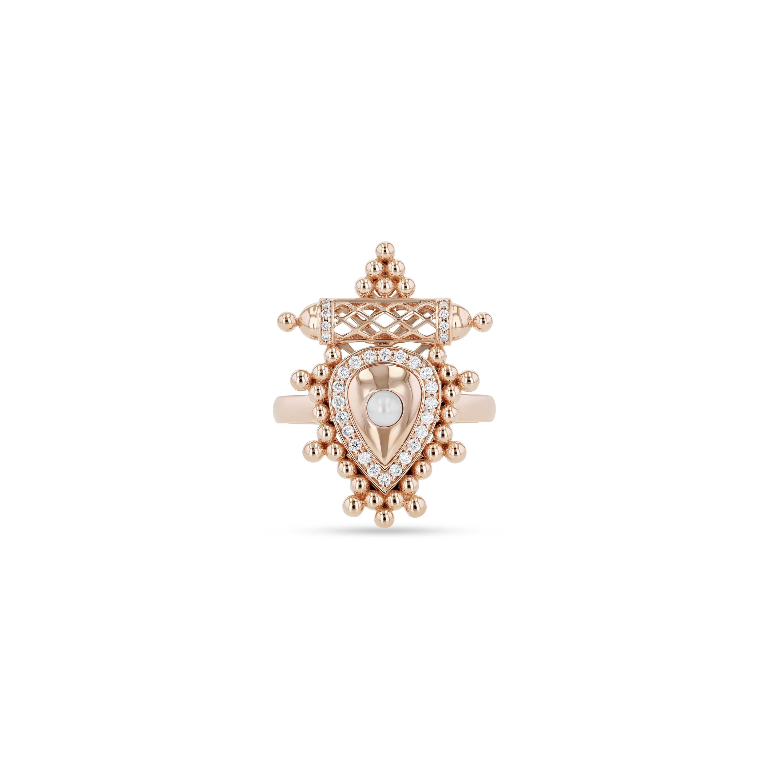 Al Qasr Small Ring – Pearl | Rose Gold