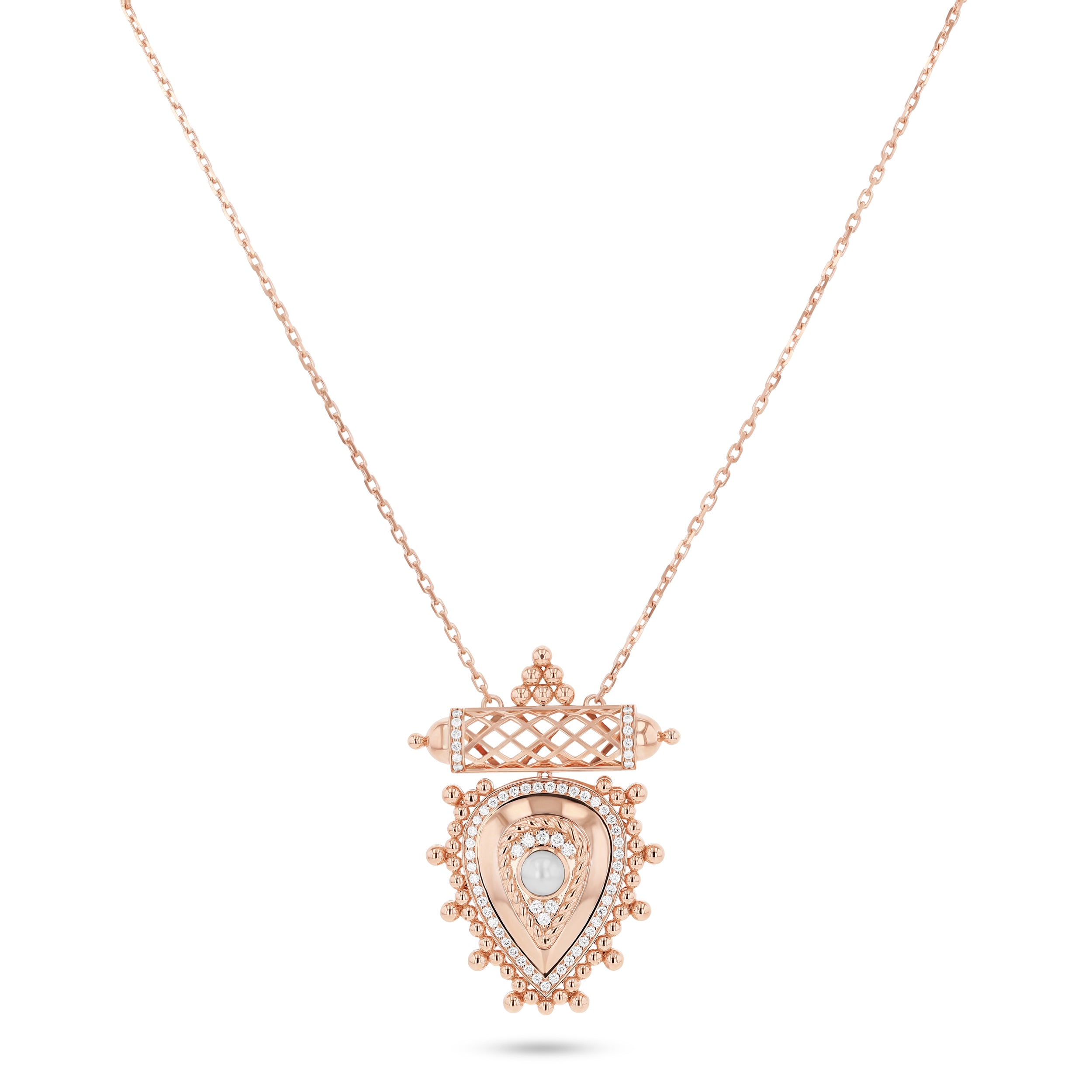 Al Qasr Small Pendant – Pearl | Rose Gold