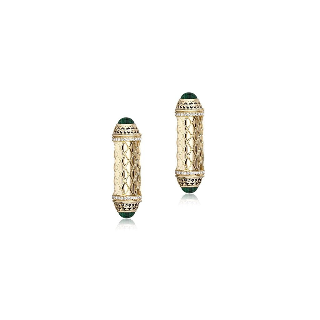 Al Noor Harmony Earrings in Malachite - Misk Dubai,Earrings, al-noor-harmony-earrings-in-malachite-1, , Misk Dubai,  Misk, Misk Jewellery, Misk Jewelry, Gold, Emirati Gold, Emirati Design, Jewelry Emirati, Saudi Jewelry, Gold Saudi Arabia, Dubai, Abu Dhabi, Saudi Arabia, KSA, UAE, United Arab Emirates, 18kt, مجوهرات , مجوهرات مسك, مجوهرات اماراتية , دهب , سعودية ذهب