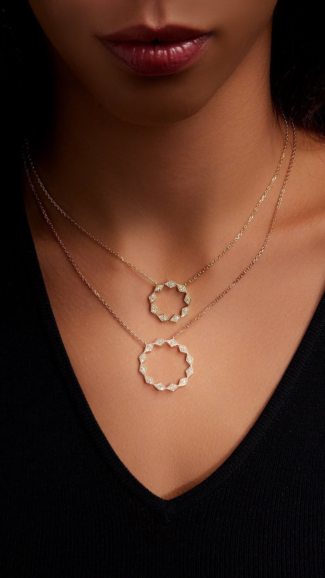 Eternity Small Full Diamond Yellow Gold Pendant