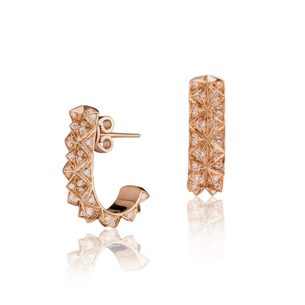Tilal Medium Earrings Full Diamond#Gold_Rose Gold