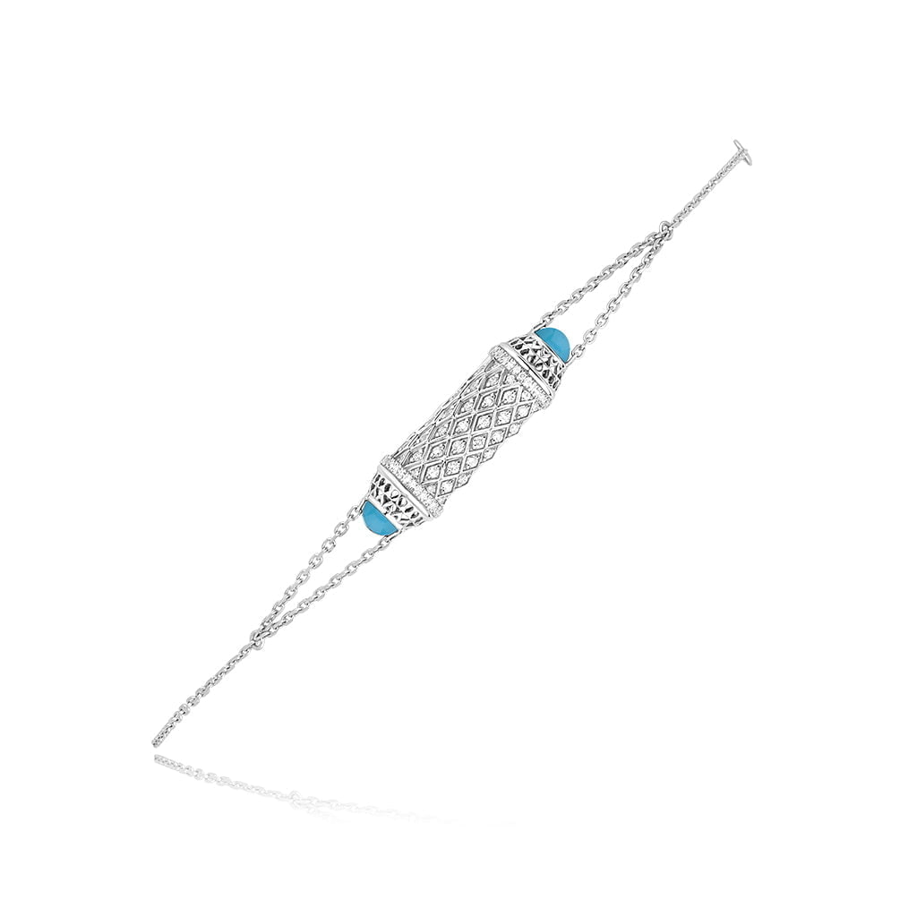 Al Noor Harmony Bracelet in Turquoise - Misk Dubai,Bangles, al-noor-harmony-bracelet-in-turquoise, , Misk Dubai,  Misk, Misk Jewellery, Misk Jewelry, Gold, Emirati Gold, Emirati Design, Jewelry Emirati, Saudi Jewelry, Gold Saudi Arabia, Dubai, Abu Dhabi, Saudi Arabia, KSA, UAE, United Arab Emirates, 18kt, مجوهرات , مجوهرات مسك, مجوهرات اماراتية , دهب , سعودية ذهب