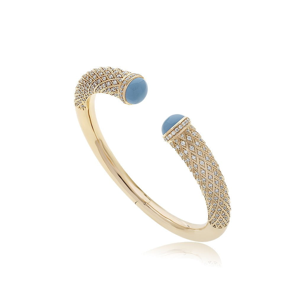 Al Noor Harmony Bangle in Turquoise - Misk Dubai,Bangles, al-noor-harmony-bangle-in-turquoise, , Misk Dubai,  Misk, Misk Jewellery, Misk Jewelry, Gold, Emirati Gold, Emirati Design, Jewelry Emirati, Saudi Jewelry, Gold Saudi Arabia, Dubai, Abu Dhabi, Saudi Arabia, KSA, UAE, United Arab Emirates, 18kt, مجوهرات , مجوهرات مسك, مجوهرات اماراتية , دهب , سعودية ذهب