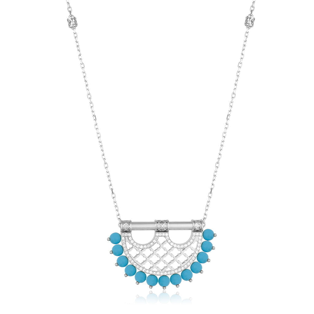 Al Noor Heritage Turquoise Pendant in Medium Model - Misk Dubai,Necklaces, al-noor-turquoise-pendant-in-medium-model, , Misk Dubai, Misk, Misk Jewellery, Misk Jewelry, Gold, Emirati Gold, Emirati Design, Jewelry Emirati, Saudi Jewelry, Gold Saudi Arabia, Dubai, Abu Dhabi, Saudi Arabia, KSA, UAE, United Arab Emirates, 18kt, مجوهرات , مجوهرات مسك, مجوهرات اماراتية , دهب , سعودية ذهب
